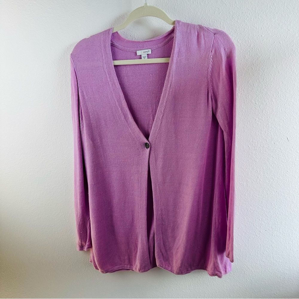 Pure Jill Lavender Fly Away Back One Button Cardigan Size XS